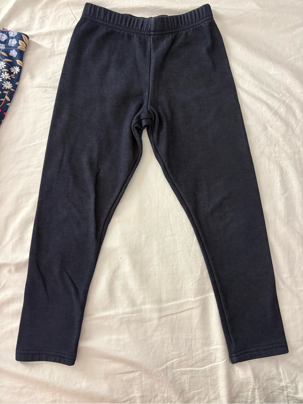 Kids 5-Pack Stretch Knit Leggings - Navy, Gray, Floral, Butterfly, Black - Picture 3 of 5
